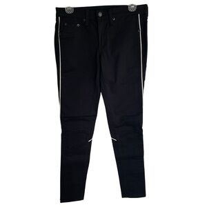Rag & bone for Intermix Black Skinny Jeans With White Leather Piping Size 28